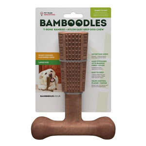 BAMBOODLES BAMBOO DOG CHEW TOY IN CHICKEN/PEANUT BUTTER AND BEEF FLAVOUR LONG LASTING CHEW